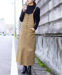 reca | 調節可能ツイルステッチサロペットスカート(サロペット/オーバーオール)