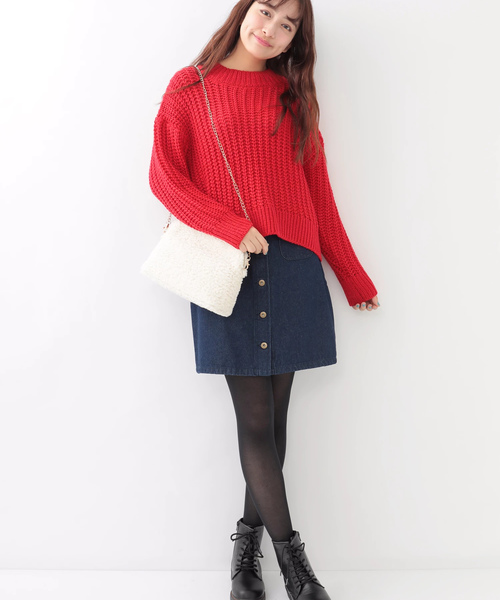 earth music&ecology（アースミュージックアンドエコロジー）の「・フロント釦デニムスカート（デニムスカート・レディース・インディゴブルー/ダークインディゴブルー・M/S）」の15枚目の写真