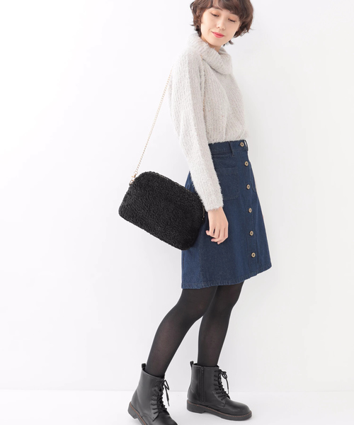 earth music&ecology（アースミュージックアンドエコロジー）の「・フロント釦デニムスカート（デニムスカート・レディース・インディゴブルー/ダークインディゴブルー・M/S）」の11枚目の写真