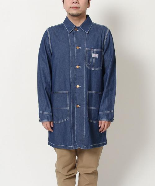 coen（コーエン）の「SMITH(スミス)別注ウォッシュデニムショップコート（ステンカラーコート・メンズ・コバルトブルー・X-LARGE/MEDIUM/LARGE/SMALL）」の10枚目の写真