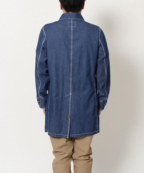 coen（コーエン）の「SMITH(スミス)別注ウォッシュデニムショップコート（ステンカラーコート・メンズ・コバルトブルー・X-LARGE/MEDIUM/LARGE/SMALL）」の8枚目の写真