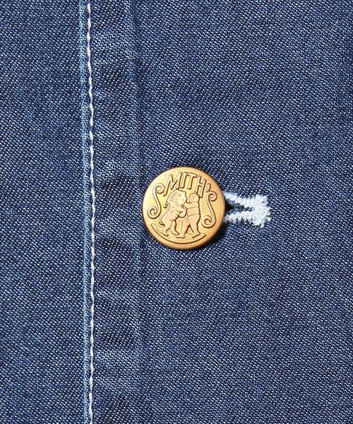 coen（コーエン）の「SMITH(スミス)別注ウォッシュデニムショップコート（ステンカラーコート・メンズ・コバルトブルー・X-LARGE/MEDIUM/LARGE/SMALL）」の15枚目の写真