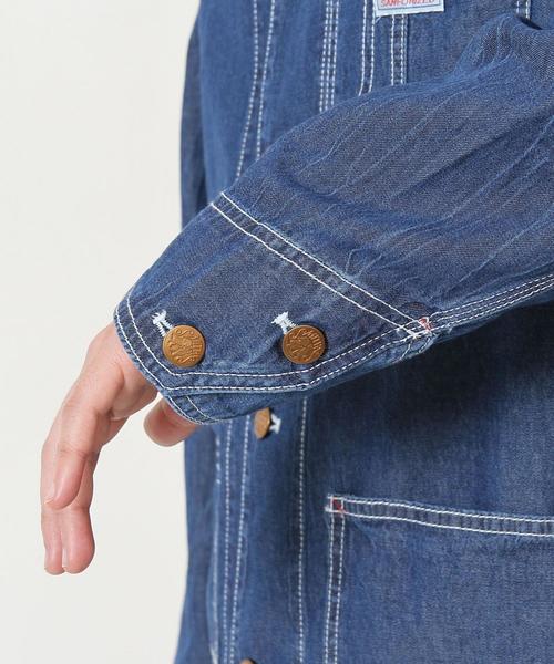 coen（コーエン）の「SMITH(スミス)別注ウォッシュデニムショップコート（ステンカラーコート・メンズ・コバルトブルー・X-LARGE/MEDIUM/LARGE/SMALL）」の13枚目の写真