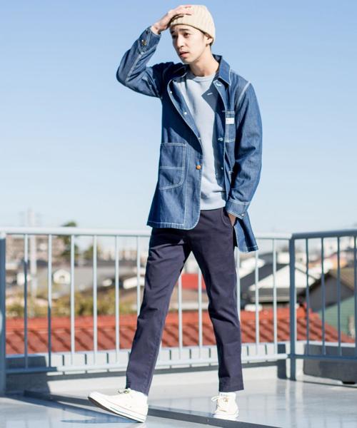 coen（コーエン）の「SMITH(スミス)別注ウォッシュデニムショップコート（ステンカラーコート・メンズ・コバルトブルー・X-LARGE/MEDIUM/LARGE/SMALL）」の18枚目の写真