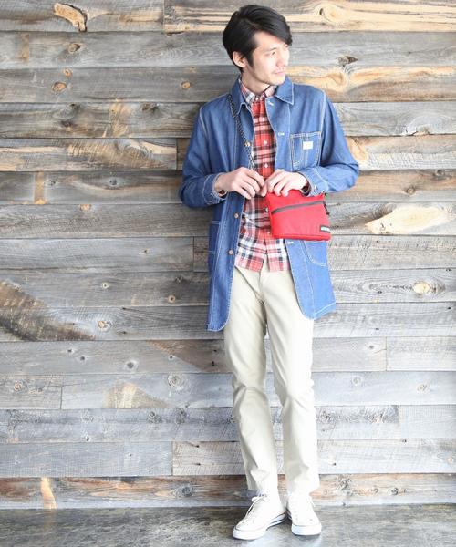 coen（コーエン）の「SMITH(スミス)別注ウォッシュデニムショップコート（ステンカラーコート・メンズ・コバルトブルー・X-LARGE/MEDIUM/LARGE/SMALL）」の20枚目の写真