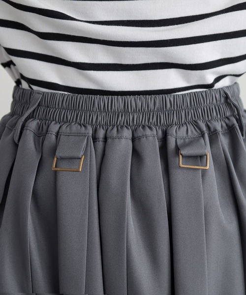 osharewalker（オシャレウォーカー）の「『サス付きプリーツスカート』（スカート・レディース・グリーン/グレー/ブラック/レッド/ベージュ/ライトグレー・FREE）」の20枚目の写真