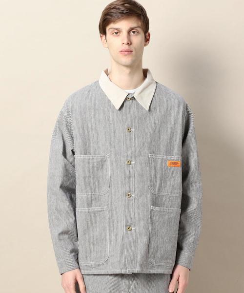 UNIVERSAL OVERALL(ユニバーサルオーバーオール)の「【別注】 <UNIVERSAL OVERALL(ユニバーサル オーバーオール)> COVERALL/カバーオール(カバーオール・メンズ・ダークグレー/ベージュ/ネイビー・LARGE/MEDIUM/SMALL)」の5枚目の写真