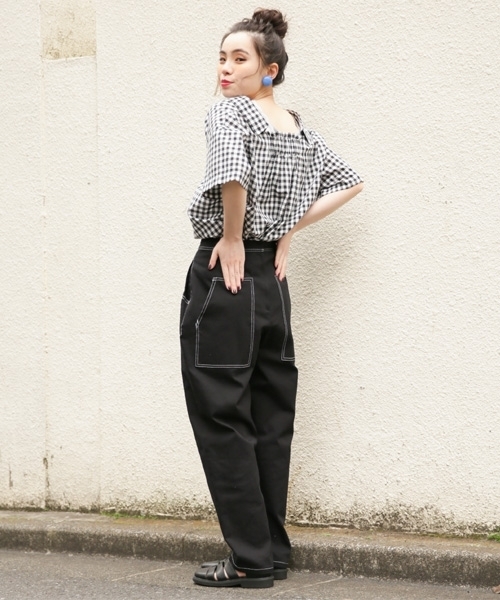 LOWRYS FARM(ローリーズファーム)の「スキッパーシャツ 784504 (シャツ/ブラウス・レディース・レッド/オフホワイト/チェック/ストライプ・MEDIUM/LARGE)」の11枚目の写真