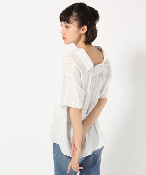 LOWRYS FARM(ローリーズファーム)の「スキッパーシャツ 784504 (シャツ/ブラウス・レディース・レッド/オフホワイト/チェック/ストライプ・MEDIUM/LARGE)」の6枚目の写真