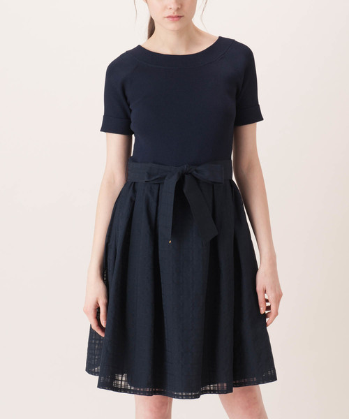 ブルーレーベルクレストブリッジ マイクロチェック ニットコンビワンピース BLUE LABEL CRESTBRIDGE（ブルーレーベルクレストブリッジ）の