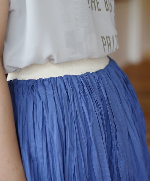 Bou Jeloud（ブージュルード）の「【WEB限定】コットンクリンクル加工ワッシャースカート（スカート・レディース・ピンク/ブルー/キャメル・38）」の11枚目の写真
