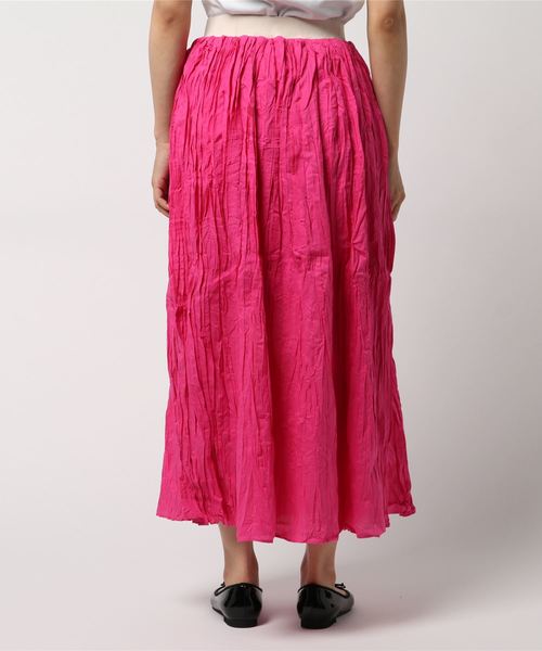 Bou Jeloud（ブージュルード）の「【WEB限定】コットンクリンクル加工ワッシャースカート（スカート・レディース・ピンク/ブルー/キャメル・38）」の4枚目の写真