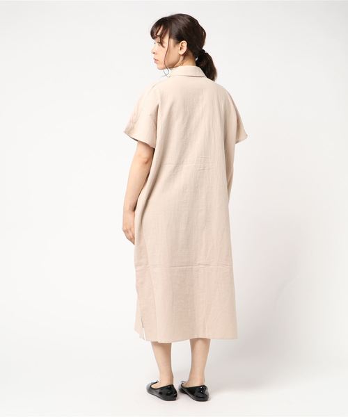 VENCEEXCHANGE(ヴァンスエクスチェンジ)の「シャツワンピース(シャツワンピース・レディース・ボルドー/オリーブ/ベージュ・M)」の5枚目の写真