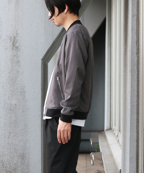 Confirm（コンファーム）の「Confirm / コンファーム カチオンリブブルゾン（MA-1・メンズ・ブラック/ネイビー/グレー・M/L）」の9枚目の写真