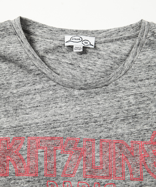 Maison Kitsune(メゾンキツネ)の「【KITSUNE TEE】KISS TSUNE TEE(Tシャツ/カットソー・メンズ・グレー/ブルー・X-SMALL/LARGE/MEDIUM/SMALL)」の3枚目の写真
