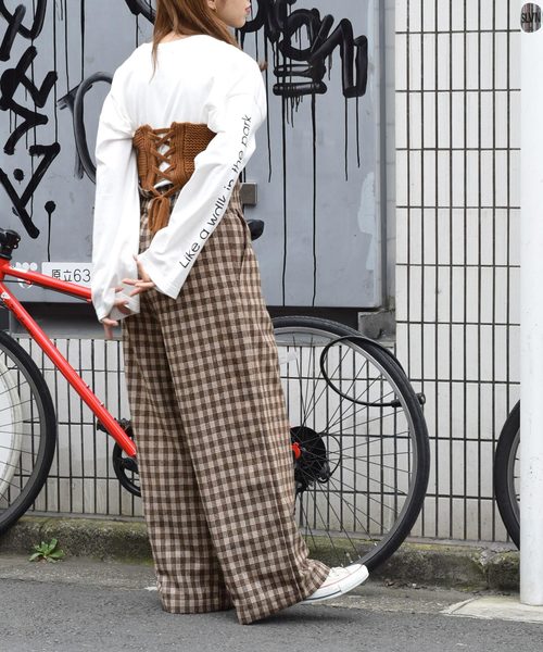 w closet（ダブルクローゼット）の「チェック柄ハイウエストパンツ_