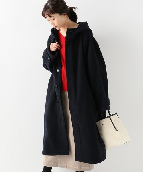 HTS WOOL HOODED COAT ウールフーデットコート ブラック 44