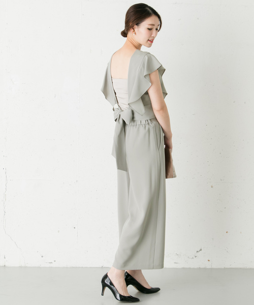 URBAN RESEARCH ROSSO WOMEN(アーバンリサーチ ロッソ)の「kaene バックリボンセットアップ(パンツ)」|グレー