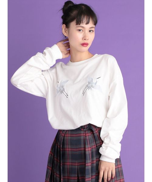 jouetie（ジュエティ）の「ジャパンロンT（Tシャツ/カットソー・レディース・ブラック/オフホワイト/ベビーピンク・MEDIUM）」の4枚目の写真