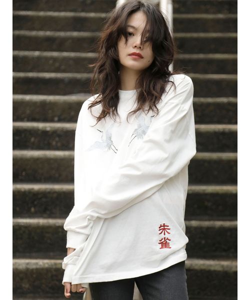 jouetie（ジュエティ）の「ジャパンロンT（Tシャツ/カットソー・レディース・ブラック/オフホワイト/ベビーピンク・MEDIUM）」の7枚目の写真