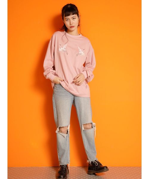 jouetie（ジュエティ）の「ジャパンロンT（Tシャツ/カットソー・レディース・ブラック/オフホワイト/ベビーピンク・MEDIUM）」の17枚目の写真