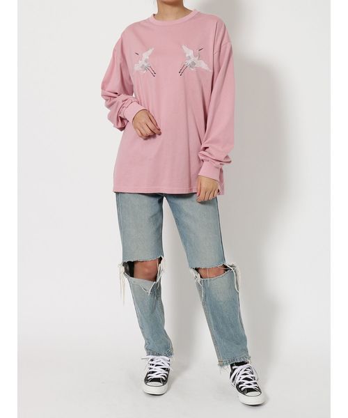 jouetie（ジュエティ）の「ジャパンロンT（Tシャツ/カットソー・レディース・ブラック/オフホワイト/ベビーピンク・MEDIUM）」の19枚目の写真