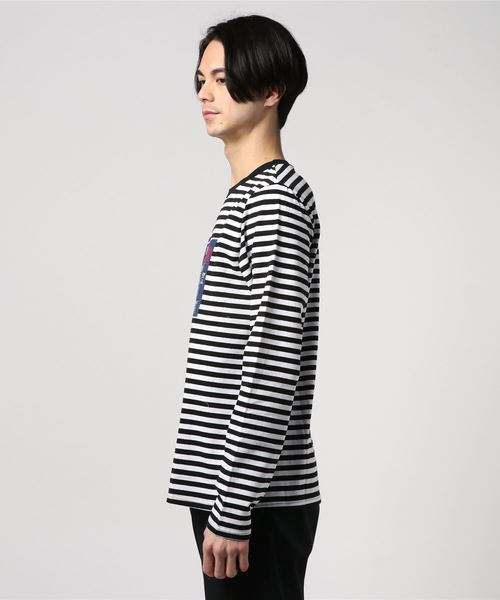 DING（ディング）の「DING/MINIONS ボーダーロングTシャツ（Tシャツ/カットソー・メンズ・ブラック系その他5/オレンジ系その他6・SMALL/MEDIUM）」の3枚目の写真