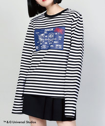 DING | DING/MINIONS ボーダーロングTシャツ(Tシャツ/カットソー)