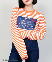 DING | DING/MINIONS ボーダーロングTシャツ(Tシャツ/カットソー)