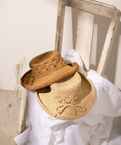 WEGO（ウィゴー）の「WEGO/ラウンドレース編みハット（ハット・レディース・キャメル/ベージュ・FREE）」の5枚目の写真