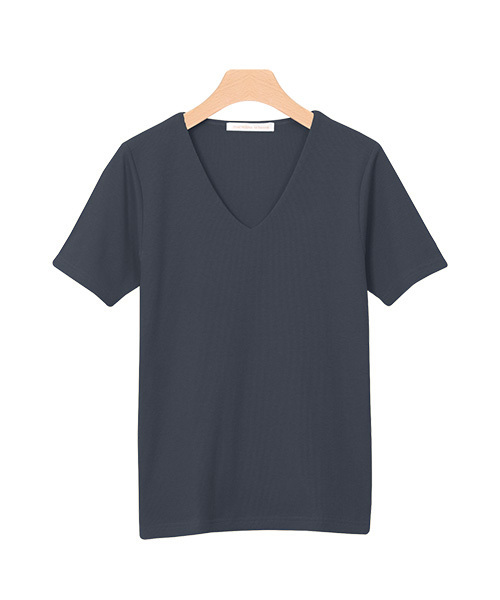 Pierrot(ピエロ)の「ネックが選べる 半袖テレコリブ カットソー(Tシャツ/カットソー・レディース・ネイビー/パープル系その他4/パープル系その他2/ホワイト系その他3/ブラック系その他4/パープル系その他/ブルーパープル/オレンジ系その他/ホワイト系その他2/オフホワイト/杢グレー/グリーン/ブラック系その他5/ブラック系その他/ブラック/オレンジ系その他2/ブルー系その他2/オレンジ系その他3/グレー系その他2/ブラック系その他2/グリーン系その他/ブルー系その他/パープル系その他5/ホワイト系その他5/グレー系その他/グリーン系その他2/イエロー系その他/パープル系その他3/ブラック系その他3/ホワイト系その他4/ホワイト系その他/ベージュ系その他2/イエロー・L/M)」の20枚目の写真