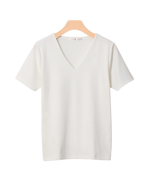 Pierrot(ピエロ)の「ネックが選べる 半袖テレコリブ カットソー(Tシャツ/カットソー・レディース・ネイビー/パープル系その他4/パープル系その他2/ホワイト系その他3/ブラック系その他4/パープル系その他/ブルーパープル/オレンジ系その他/ホワイト系その他2/オフホワイト/杢グレー/グリーン/ブラック系その他5/ブラック系その他/ブラック/オレンジ系その他2/ブルー系その他2/オレンジ系その他3/グレー系その他2/ブラック系その他2/グリーン系その他/ブルー系その他/パープル系その他5/ホワイト系その他5/グレー系その他/グリーン系その他2/イエロー系その他/パープル系その他3/ブラック系その他3/ホワイト系その他4/ホワイト系その他/ベージュ系その他2/イエロー・L/M)」の2枚目の写真