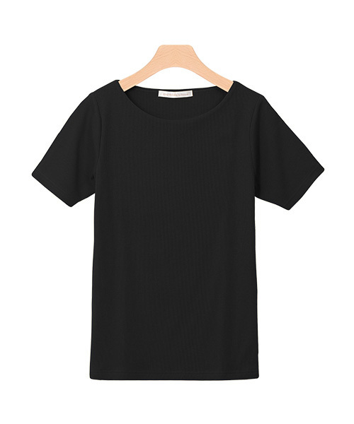 Pierrot(ピエロ)の「ネックが選べる 半袖テレコリブ カットソー(Tシャツ/カットソー・レディース・ネイビー/パープル系その他4/パープル系その他2/ホワイト系その他3/ブラック系その他4/パープル系その他/ブルーパープル/オレンジ系その他/ホワイト系その他2/オフホワイト/杢グレー/グリーン/ブラック系その他5/ブラック系その他/ブラック/オレンジ系その他2/ブルー系その他2/オレンジ系その他3/グレー系その他2/ブラック系その他2/グリーン系その他/ブルー系その他/パープル系その他5/ホワイト系その他5/グレー系その他/グリーン系その他2/イエロー系その他/パープル系その他3/ブラック系その他3/ホワイト系その他4/ホワイト系その他/ベージュ系その他2/イエロー・L/M)」の10枚目の写真