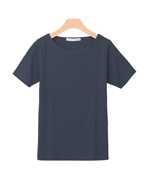 Pierrot(ピエロ)の「ネックが選べる 半袖テレコリブ カットソー(Tシャツ/カットソー・レディース・ネイビー/パープル系その他4/パープル系その他2/ホワイト系その他3/ブラック系その他4/パープル系その他/ブルーパープル/オレンジ系その他/ホワイト系その他2/オフホワイト/杢グレー/グリーン/ブラック系その他5/ブラック系その他/ブラック/オレンジ系その他2/ブルー系その他2/オレンジ系その他3/グレー系その他2/ブラック系その他2/グリーン系その他/ブルー系その他/パープル系その他5/ホワイト系その他5/グレー系その他/グリーン系その他2/イエロー系その他/パープル系その他3/ブラック系その他3/ホワイト系その他4/ホワイト系その他/ベージュ系その他2/イエロー・L/M)」の22枚目の写真