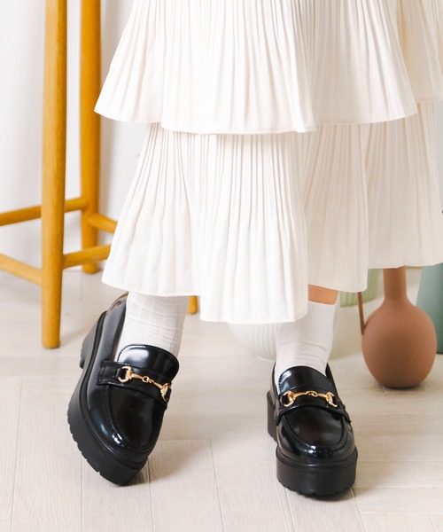 attagirl（アタガール）の「厚底ソールビットローファー（ローファー・レディース・ブラック/ブラウン/ブラック系その他/ベージュ・LL/S/M/L/3L）」の7枚目の写真