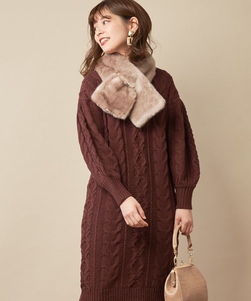 natural couture（ナチュラルクチュール）の「レトロケーブルニット