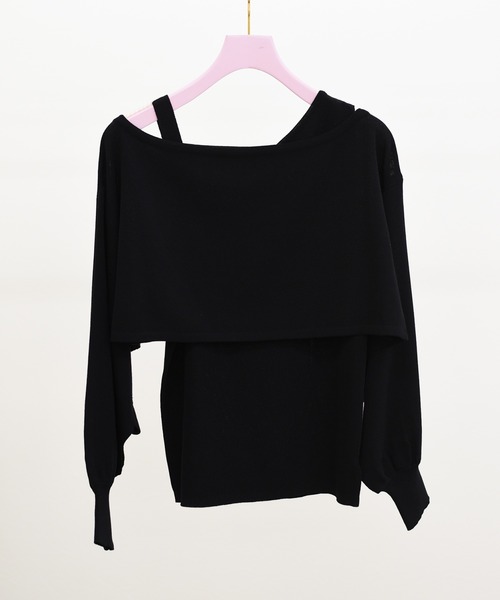 Eimee Law(エイミーロウ)の「【Eimee Law】ショートニットPO×アシメタンクレイヤードニット(ニット/セーター・レディース・ブラック/アイボリー/モカ・38)」の14枚目の写真