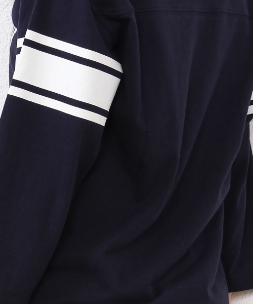 coen（コーエン）の「袖ラインフットボールカットソー（Tシャツ/カットソー・レディース・ホワイト/グレー/ネイビー・LARGE/MEDIUM）」の4枚目の写真