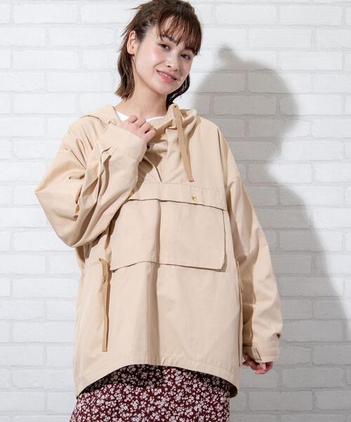 coen（コーエン）の「【WEB限定カラー】アノラックフーディーパーカー（マウンテンパーカー・レディース・ライトブルー/ベージュ/カーキ/ライトグレー・FREE）」の9枚目の写真