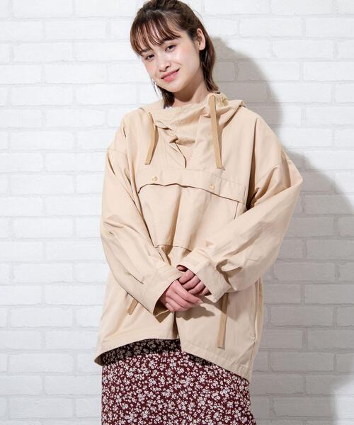 coen（コーエン）の「【WEB限定カラー】アノラックフーディーパーカー（マウンテンパーカー・レディース・ライトブルー/ベージュ/カーキ/ライトグレー・FREE）」の8枚目の写真