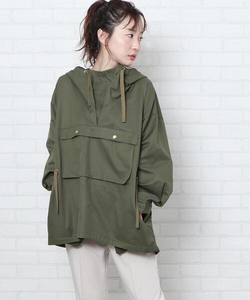 coen（コーエン）の「【WEB限定カラー】アノラックフーディーパーカー（マウンテンパーカー・レディース・ライトブルー/ベージュ/カーキ/ライトグレー・FREE）」の14枚目の写真