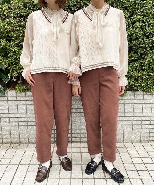 PairPair（ペアペア）の「ベルト付スラックスパンツ(セットアップ)（スラックス・レディース・ライトベージュ/ブルーグレー/モカ・FREE）」の7枚目の写真