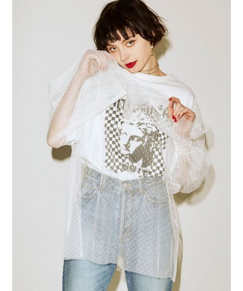 jouetie（ジュエティ）の「オーバーチュールロックT（Tシャツ/カットソー・レディース・ブラック/オフホワイト/ピンク・MEDIUM）」の6枚目の写真