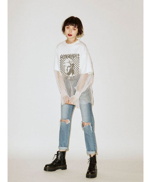 jouetie（ジュエティ）の「オーバーチュールロックT（Tシャツ/カットソー・レディース・ブラック/オフホワイト/ピンク・MEDIUM）」の8枚目の写真