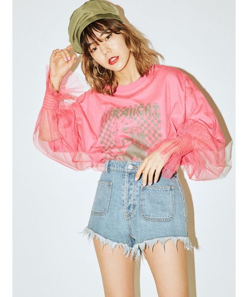 jouetie（ジュエティ）の「オーバーチュールロックT（Tシャツ/カットソー・レディース・ブラック/オフホワイト/ピンク・MEDIUM）」の9枚目の写真