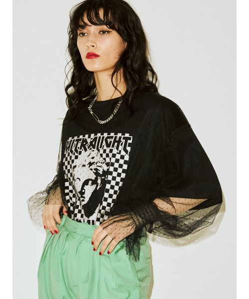 jouetie（ジュエティ）の「オーバーチュールロックT（Tシャツ/カットソー・レディース・ブラック/オフホワイト/ピンク・MEDIUM）」の11枚目の写真