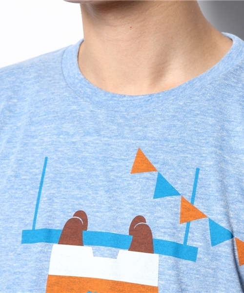 BEAMS T（ビームスティー）の「The Wonderful! design works. / TRAPEZE BEAR（Tシャツ/カットソー・メンズ・グレー/サックスブルー・X-SMALL/X-LARGE/SMALL/MEDIUM/LARGE）」の7枚目の写真