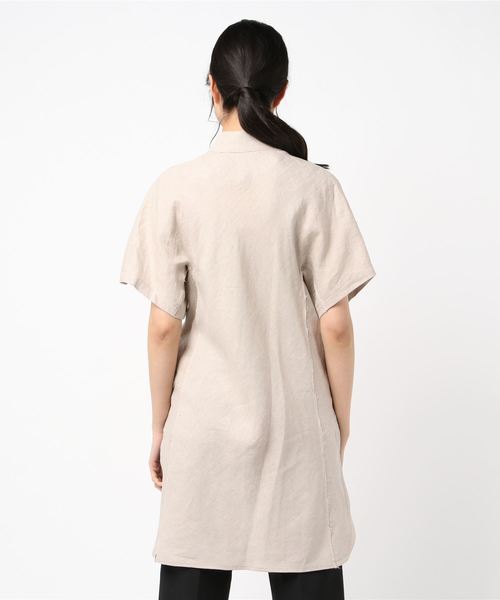 PONTI（ポンティ）の「【PONTI(ポンティ)】リネンポプリン開襟シャツ（シャツ/ブラウス・レディース・ベージュ/ネイビー・FREE）」の11枚目の写真