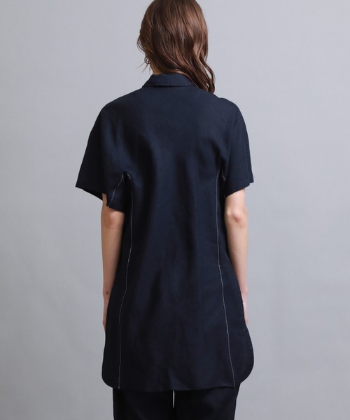 PONTI（ポンティ）の「【PONTI(ポンティ)】リネンポプリン開襟シャツ（シャツ/ブラウス・レディース・ベージュ/ネイビー・FREE）」の15枚目の写真