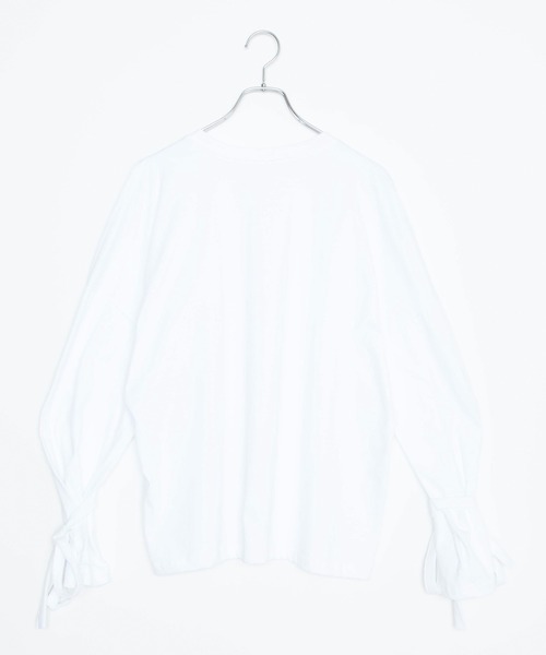 DING（ディング）の「DING/キャンディスリーブ肩あきロングTシャツ（Tシャツ/カットソー・レディース・ホワイト/ブラック・FREE）」の14枚目の写真